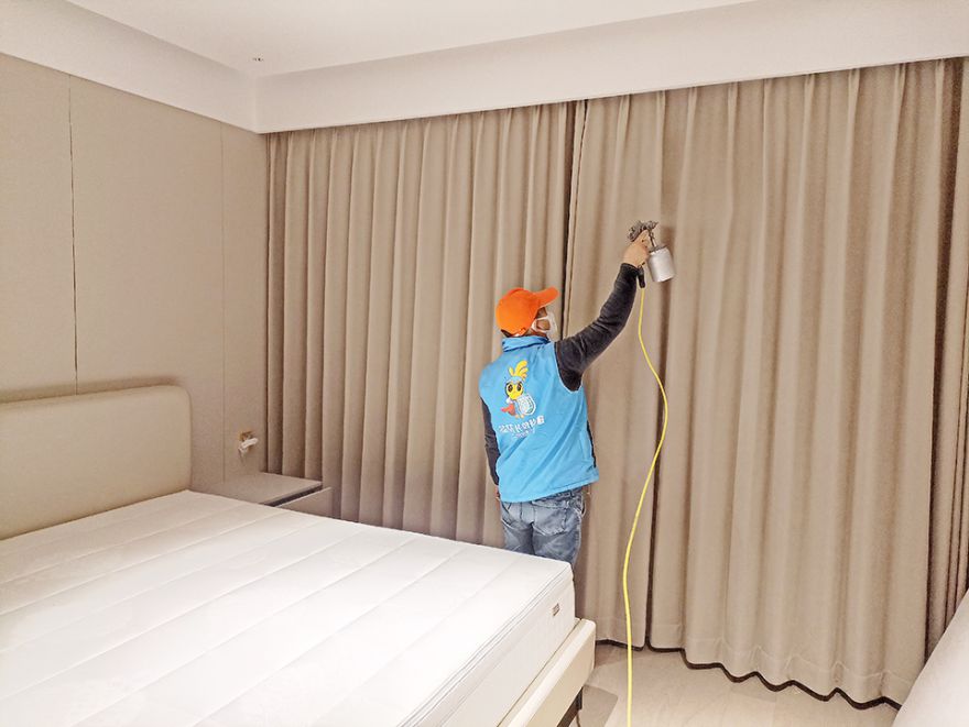 萬(wàn)科大明宮除甲醛施工案例